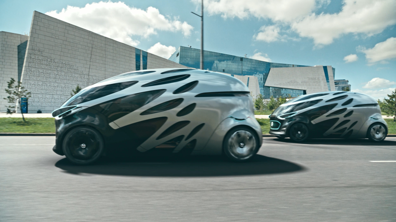 Illustration for article titled The Mercedes-Benz Vision Urbanetic Is a One-Size-Fits-All-Use Autonomous Box of the Future